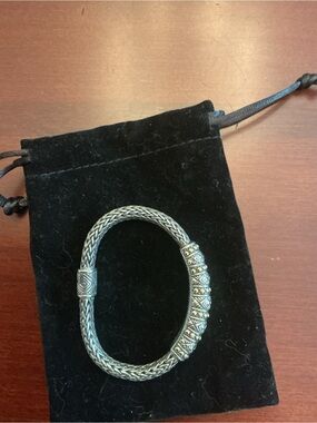 David Yurman style - Sterling Textured Woven Bracelet - Silver